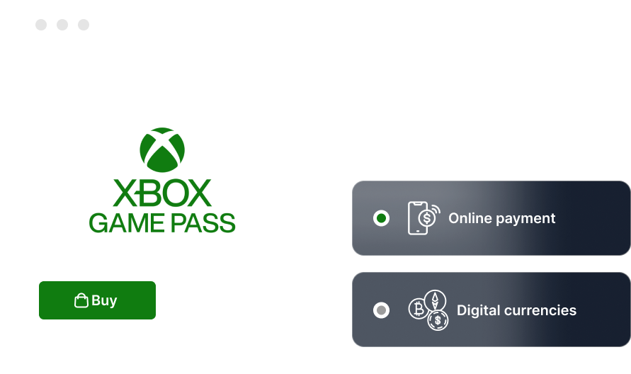 خرید گیفت کارت Game Pass با روشهای پرداخت متنوع